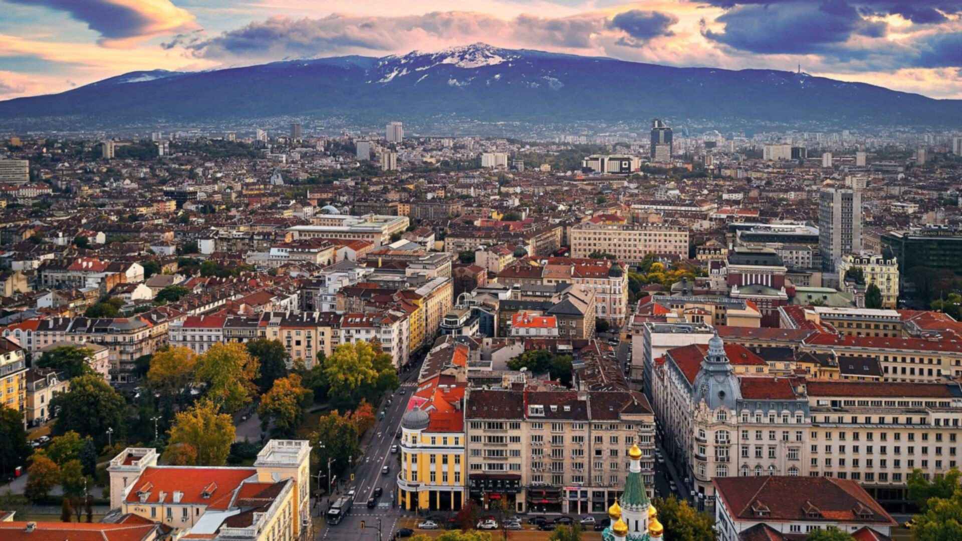 Central Sofia with Vitosha behind